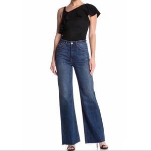 GRLFRND Carla High Rise Frayed Wide Leg Jeans 26